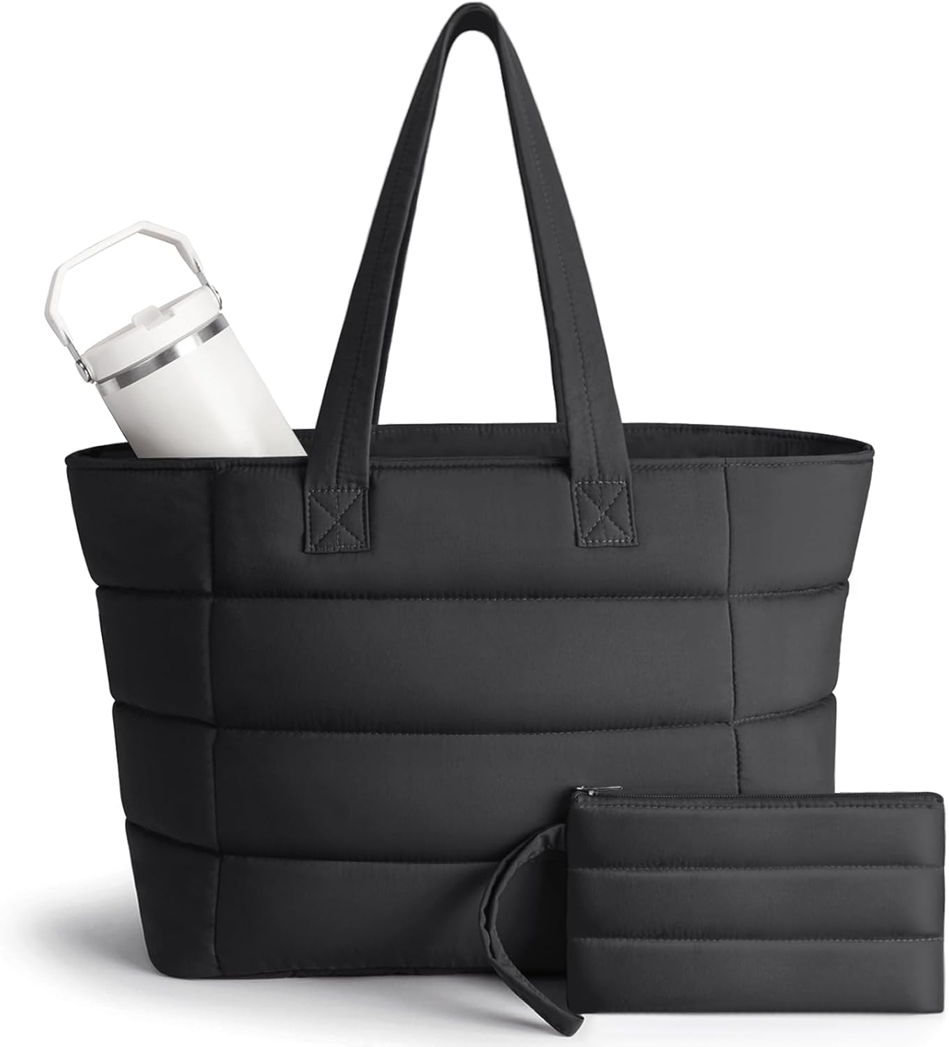 Women Bags Work - 女性用パファートートバッグ、軽量パフィーショルダーバッグ、旅行、仕事、ジム用ハンドバッグ、看護師、教師用ラップトップバッグ
