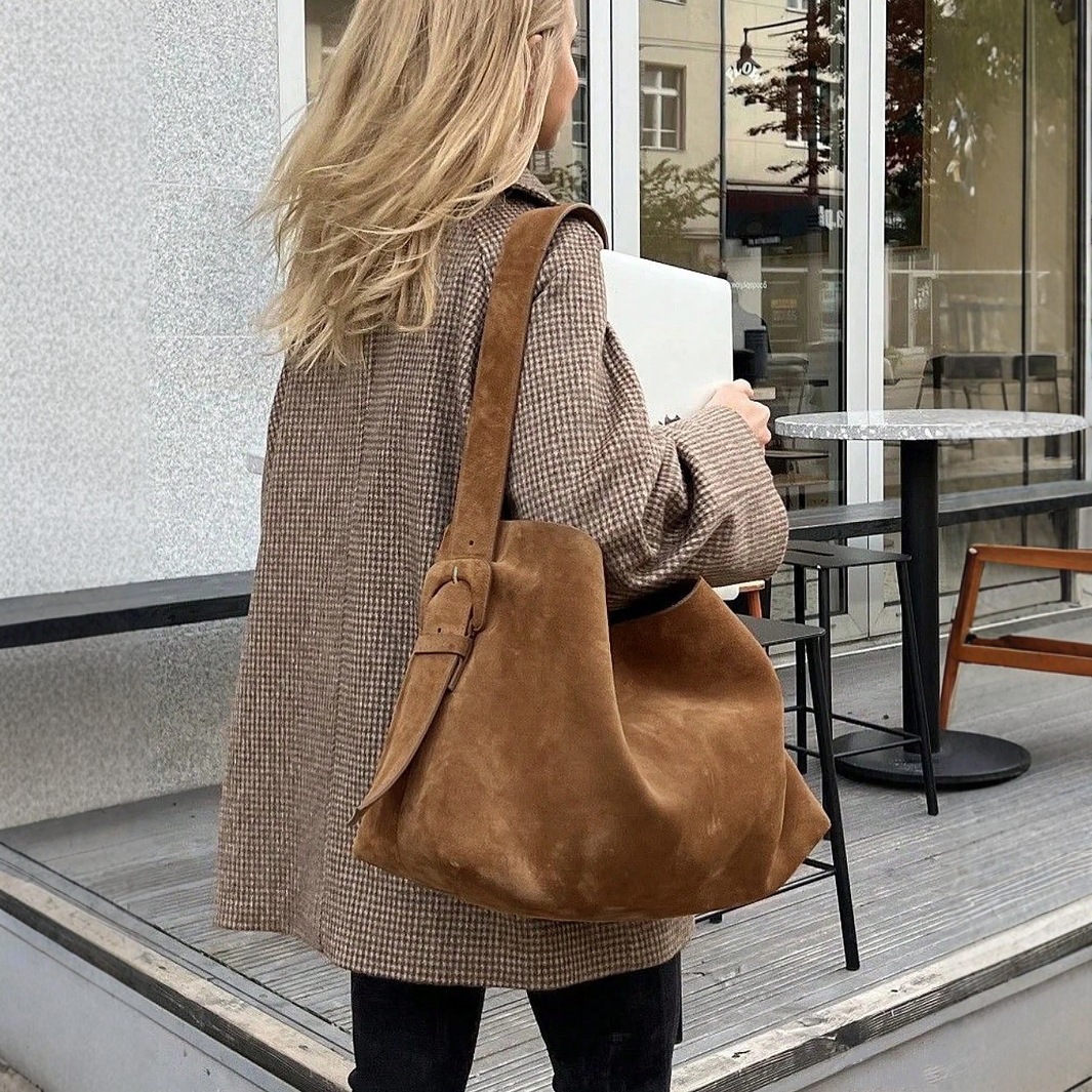 Women Bags Zara - Cgcbag-女性用ヌバックレザーバケットバッグ,高品質のヴィンテージトートバッグ,高級デザイナーハンドバッグ