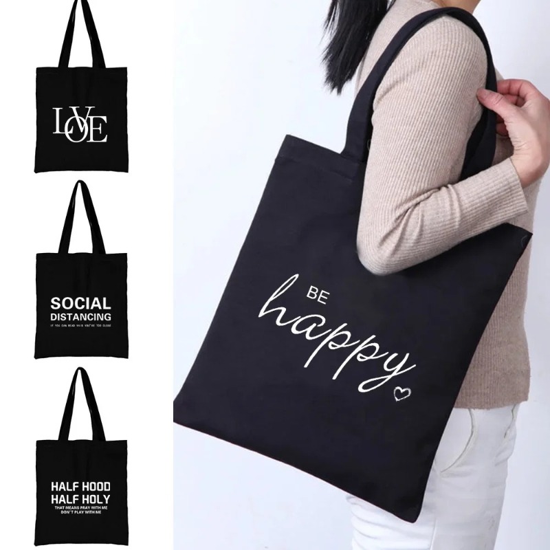 Women Bags Work - かわいい漫画オレンジ猫プリントブラック大容量ショルダーバッグ仕事休日ショッピング日常使用ギフトアイデアハンドバッグキャンバスバッグ