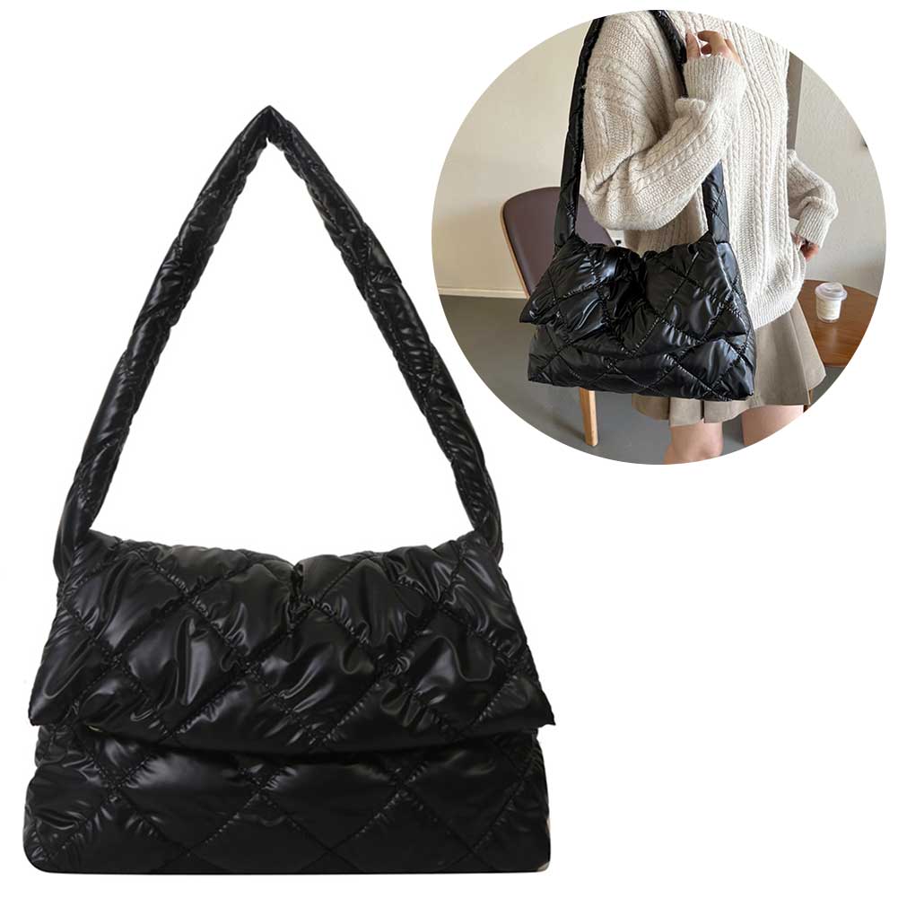 Women Bags For Office Use - 女性用ニュートレンドキルティングビッグハンドバッグ、調節可能なストラップ付き、大容量アンダーアームバッグ、毎日のオフィス用、シンプルな通勤バッグ