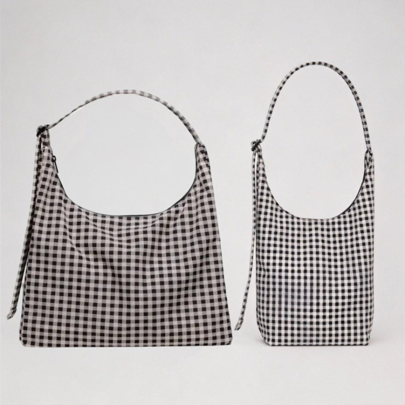 Women'S Work Bags Designer - デザイナーチェックショルダーバッグ、黒と白のグリッドチェック柄レディーススリングバッグ、軽量ミニマリスト通勤通学日常ハンドバッグ