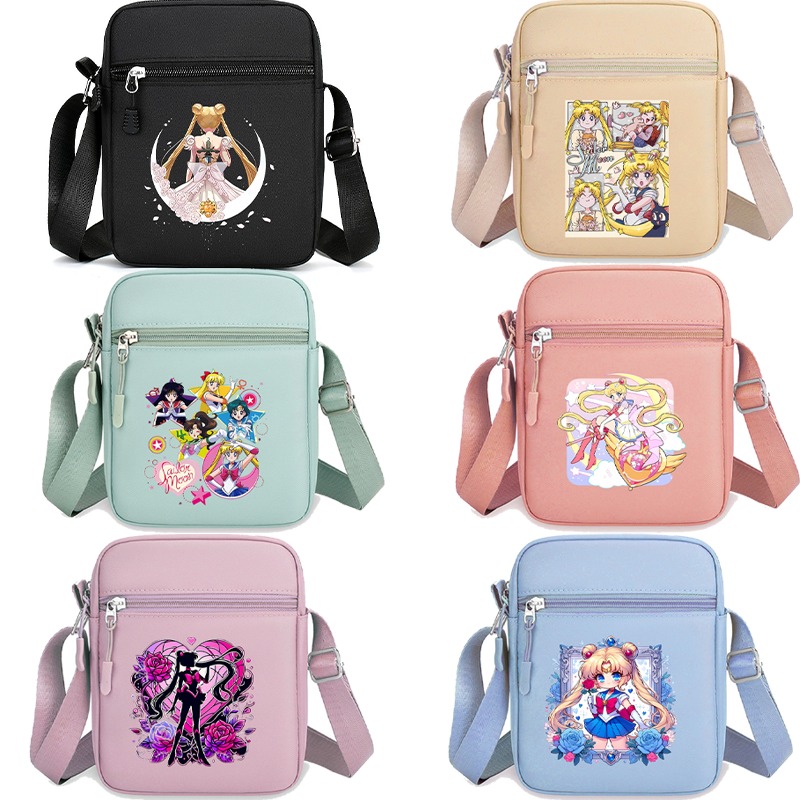 Women'S Bags Cross Body - セーラームーンショルダーバッグユニセックスかわいいクロスボディバッグ漫画アニメプリントハンドバッグ女性ポータブルファッションハンドバッグパーティーギフト