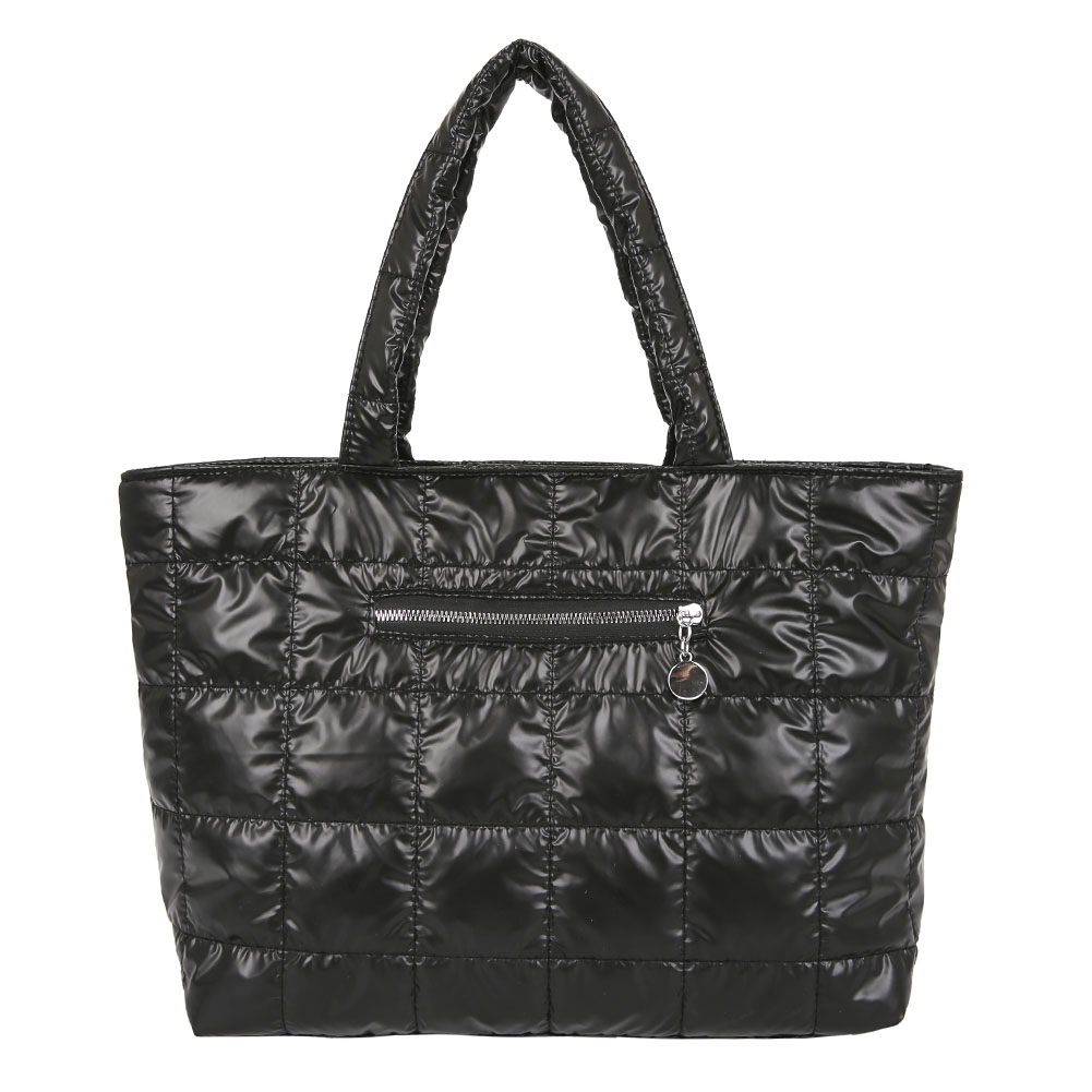 Women Bags For Office Use - ジッパー付きパファーバッグトートパース、女性用スリングバッグ、ファッショナブルなキルト格子柄ハンドバッグ、女性用ナイロンショッピングバッグ、日常のオフィス用