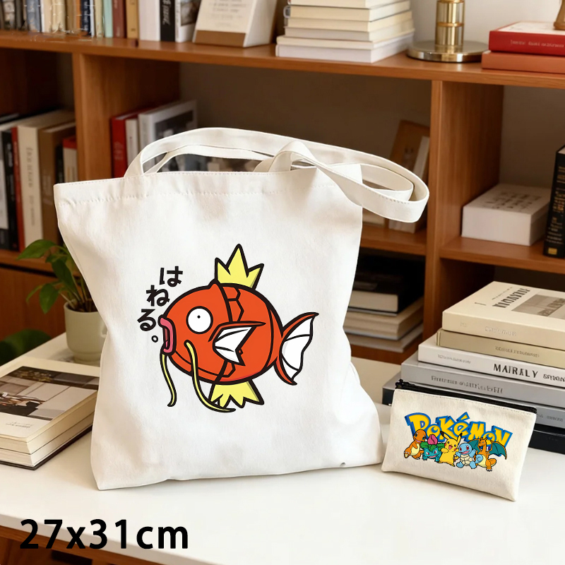 Women'S Bags Cross Body - 2個セット ポケモン キャンバスバッグとコインケースセット 可愛い漫画アニメフィギュア ショルダーバッグ メンズ