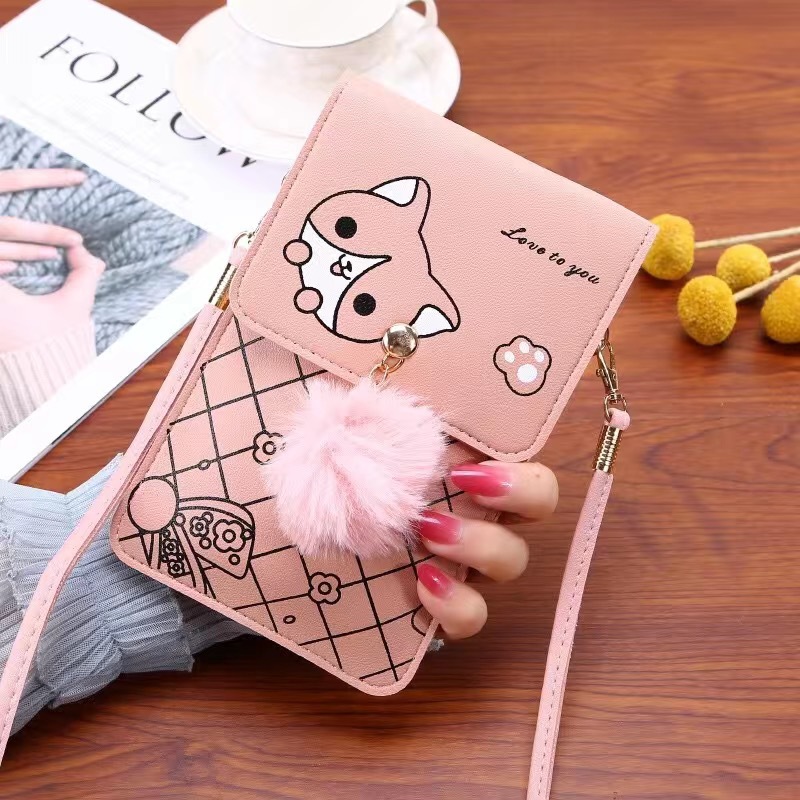 Women'S Bags Cross Body - かわいい漫画柄のタッチスクリーン対応スマホバッグ 女性用 - スリムで透明なクロスボディバッグ ミニショルダーポーチ ウォレット