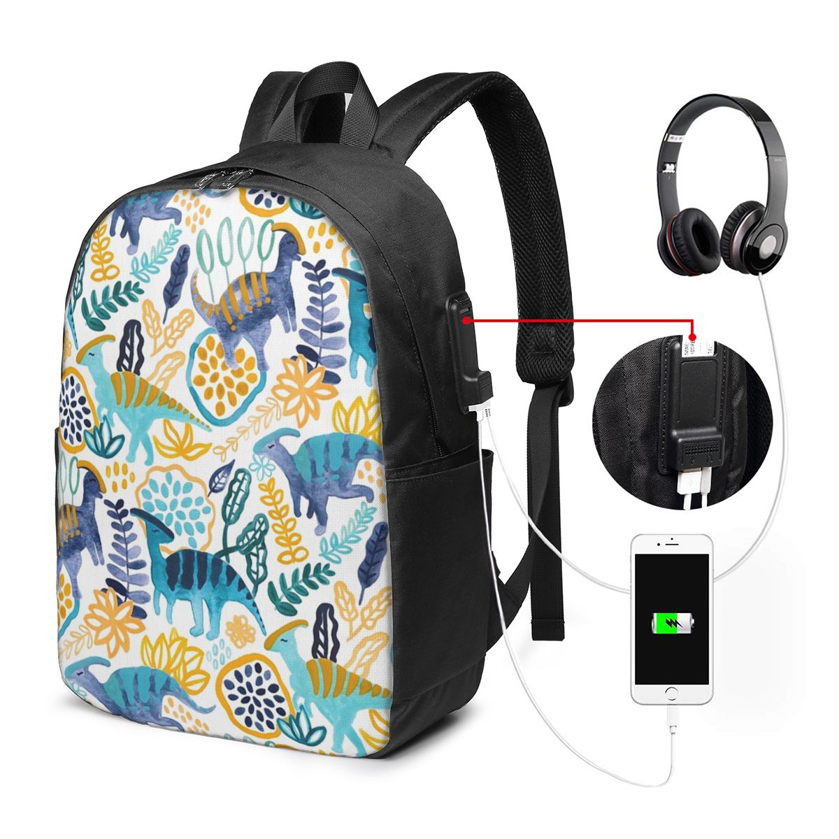 Women Bags Laptop - ガッシュパラサウロロフスバックパック旅行ノートブックバッグコンピュータ大学生スクールバッグラップトップショルダーバッグ男性女性用