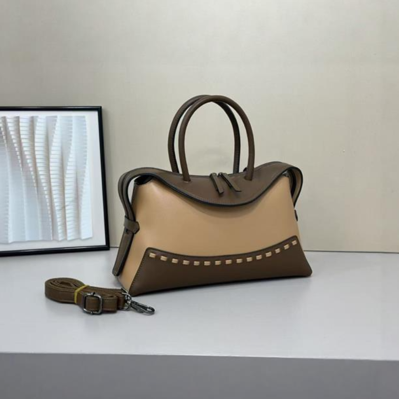 Women'S Work Bags Designer - 高級感あふれるレトロなデザインのレディースショルダーバッグ。高品質なファスナー付きで、洗練されたエレガントなステッチが施された、普段使いや仕事に最適なハンドバッグ。