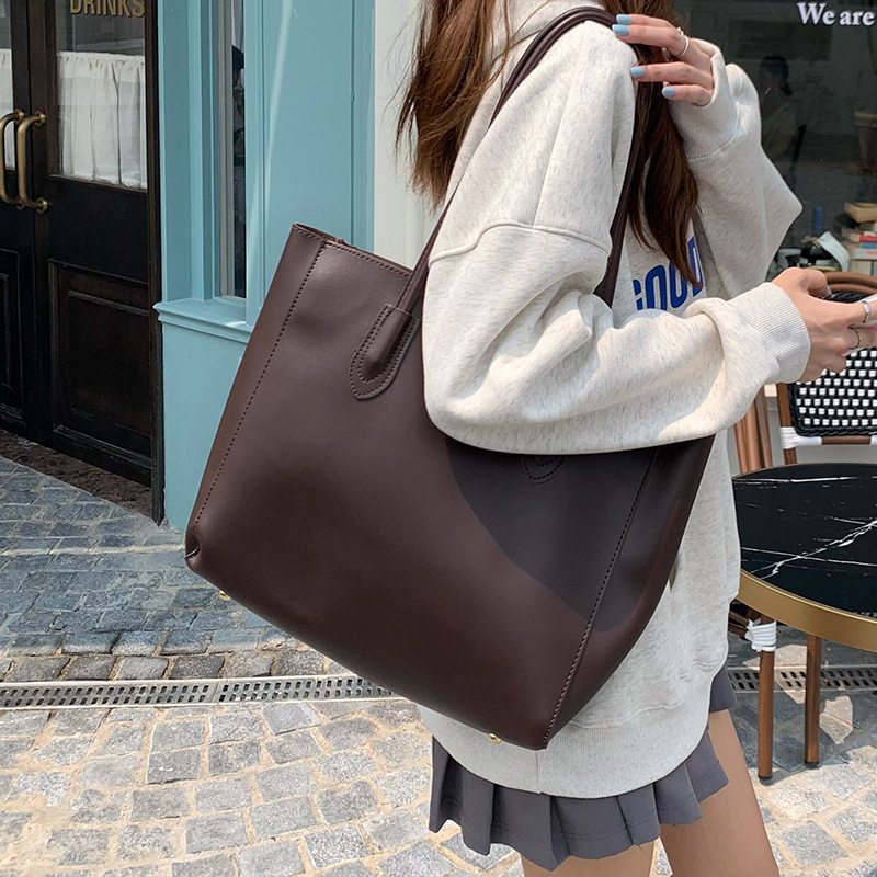 ヴィンテージ風のレディーストートバッグ、新作韓国版、大容量、 - Women Bags For Airport のレビューと価格
