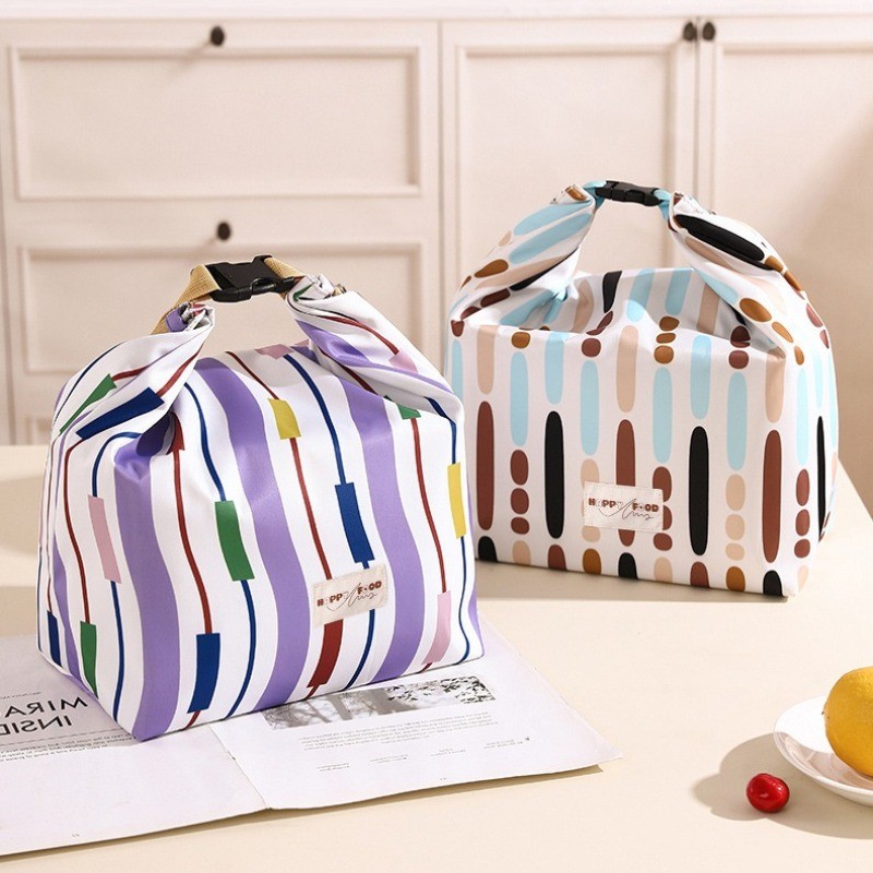 ロールトップ式のヴィンテージ風断熱ランチバッグ。大容量で、女 - Women Bags For Office Use のレビューと価格