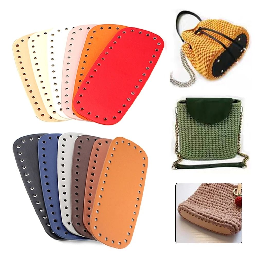 ポータブルPUレザーかぎ針編みバッグ底、楕円形、穴付き、ロン - Crochet Market Bag のレビューと価格