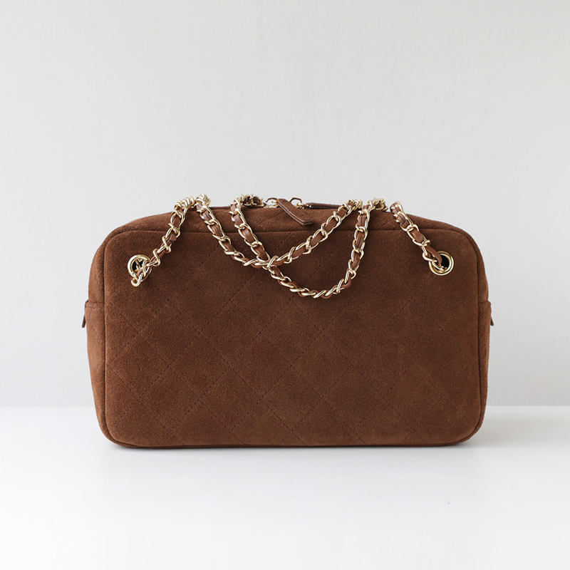レトロなスエード素材のカメラバッグ、ハンドバッグ、ボウリング - Women Bags For Airport のレビューと価格