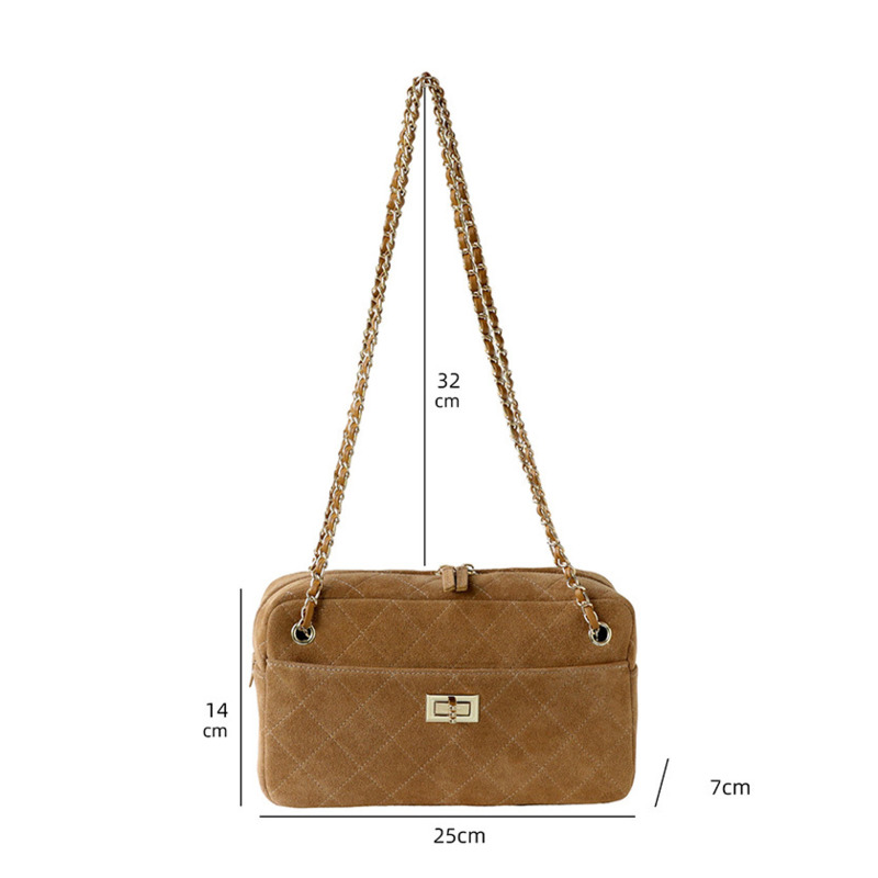 レトロなスエード素材のカメラバッグ、ハンドバッグ、ボウリング - Women Bags For Airport のレビューと価格