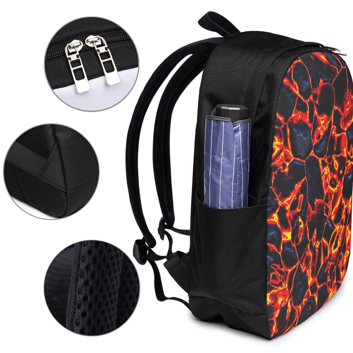 マグマ火山溶岩火災バックパック旅行ノートブックバッグコンピュ - Women Bags Laptop のレビューと価格