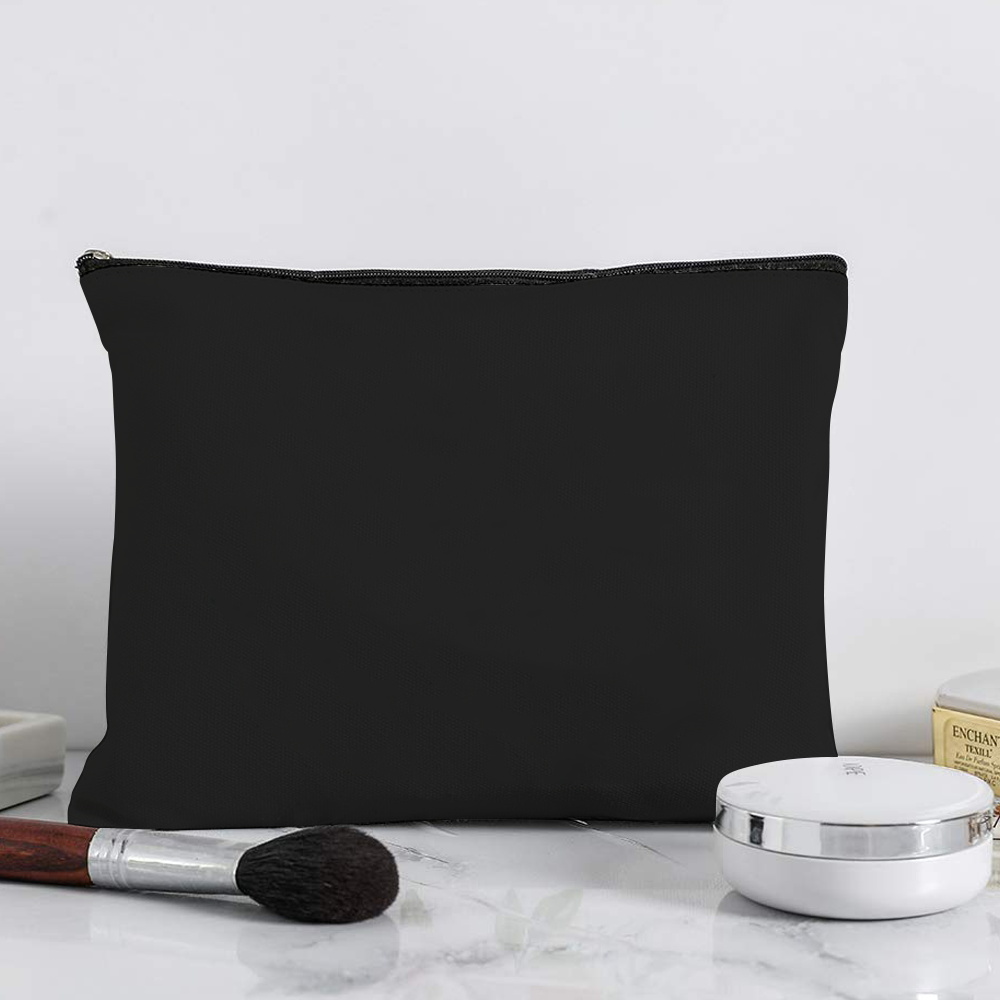レディース用、黒色のキャンバス製収納ポーチ。花柄の文字プリン - Women Bags For Office Use のレビューと価格