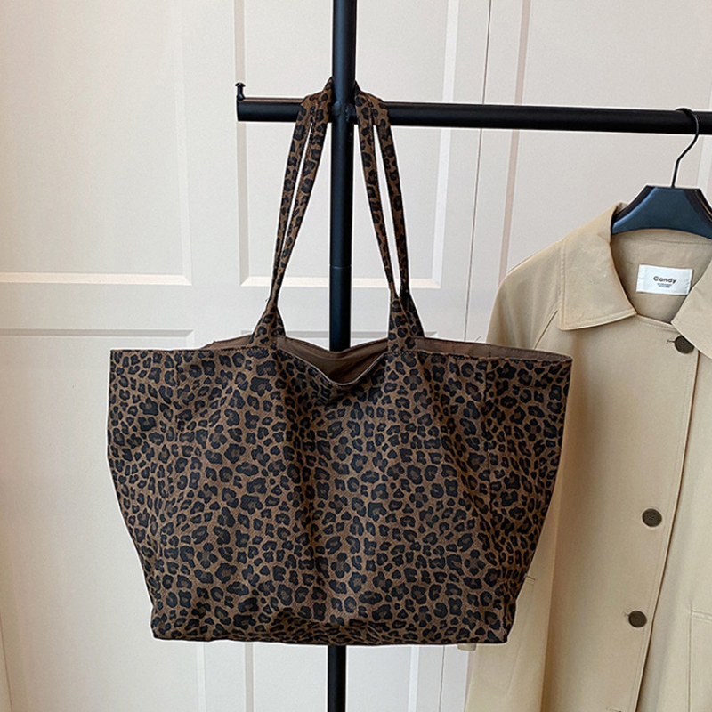 女性用レオパードプリントトートバッグ Y2K ヴィンテージ  - Women Bags Work のレビューと価格