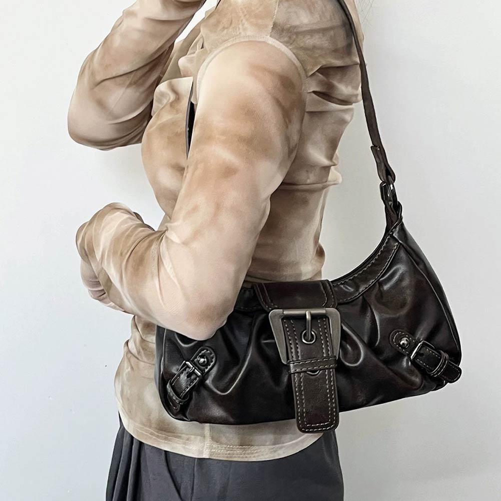 Y2Kレトロプリーツホーボーショルダーバッグ、女性向け人気商 - Women Bags Work のレビューと価格