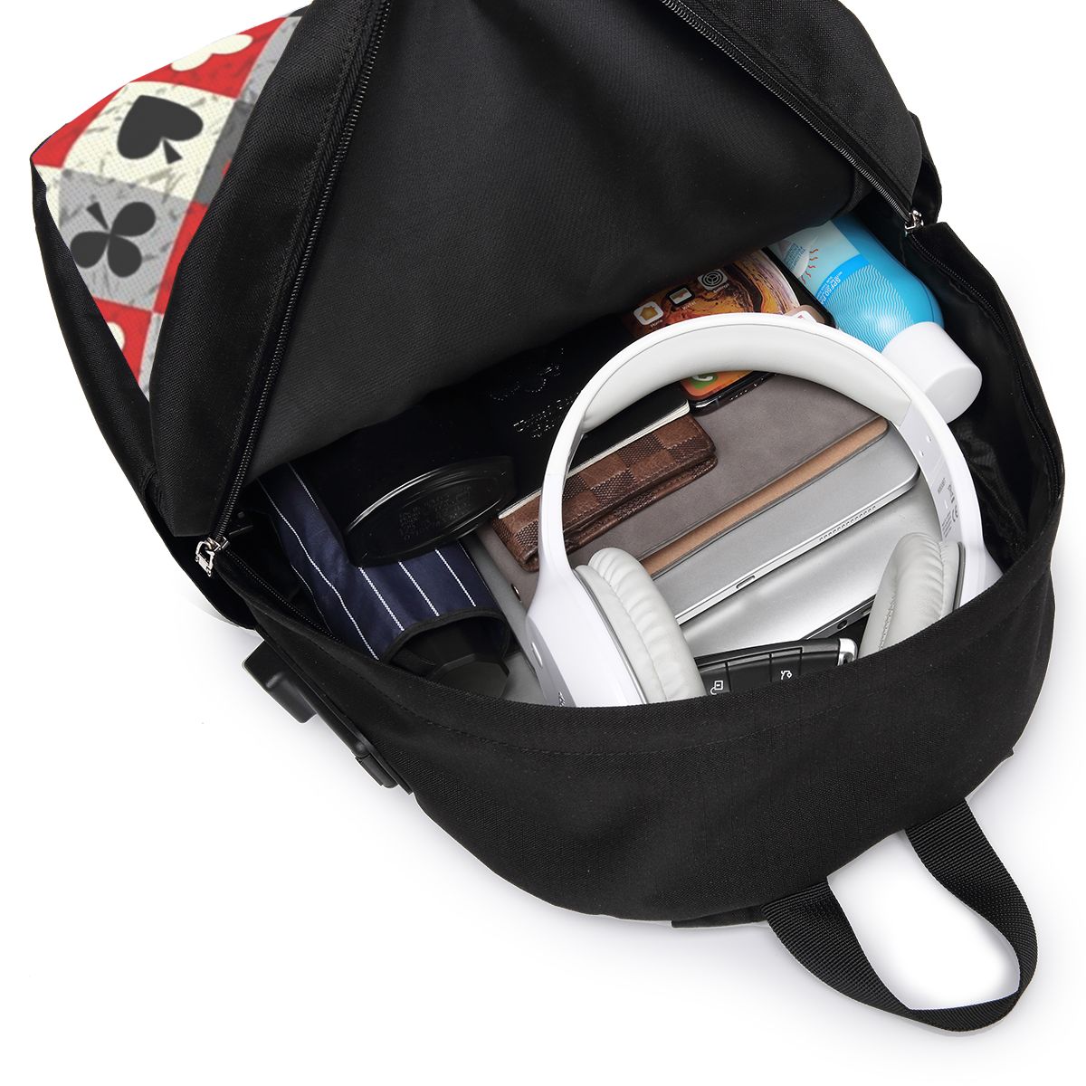 トランプポーカープリントバックパック旅行ノートブックバッグコ - Women'S Bag のレビューと価格