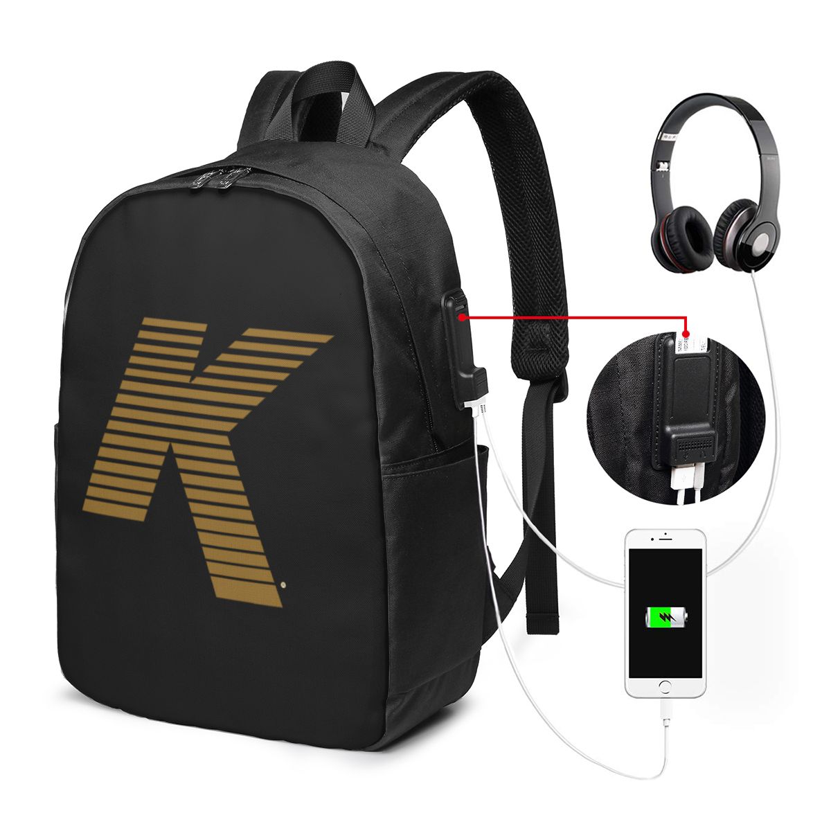 ジルジャン K ロゴバックパック旅行ノートブックバッグコンピ - Women Bags Laptop のレビューと価格