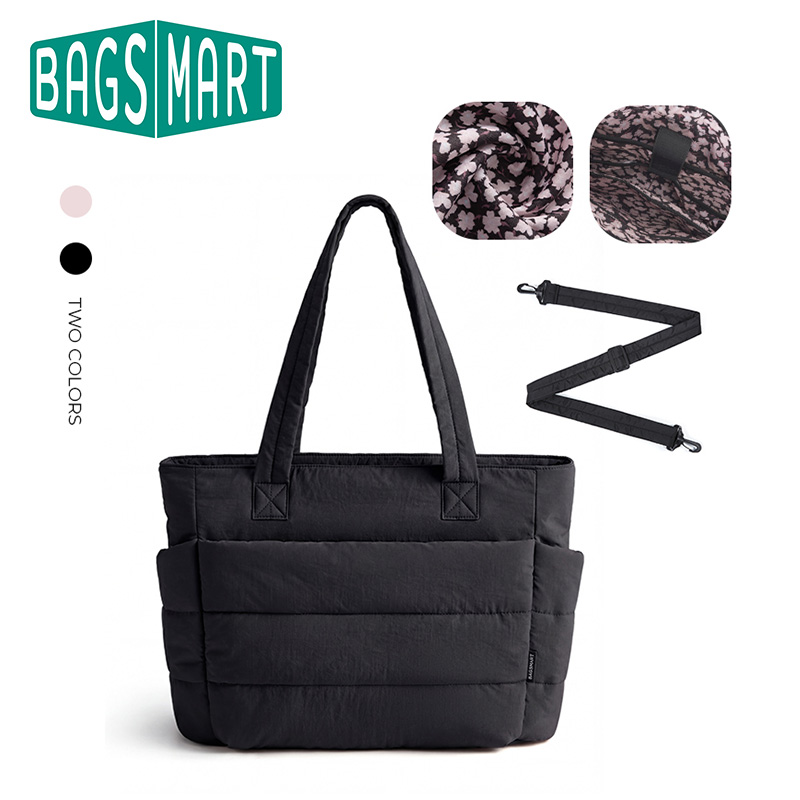 BAGSMART レディースバッグ 大容量 無地トートバッグ - Women Bags Work のレビューと価格