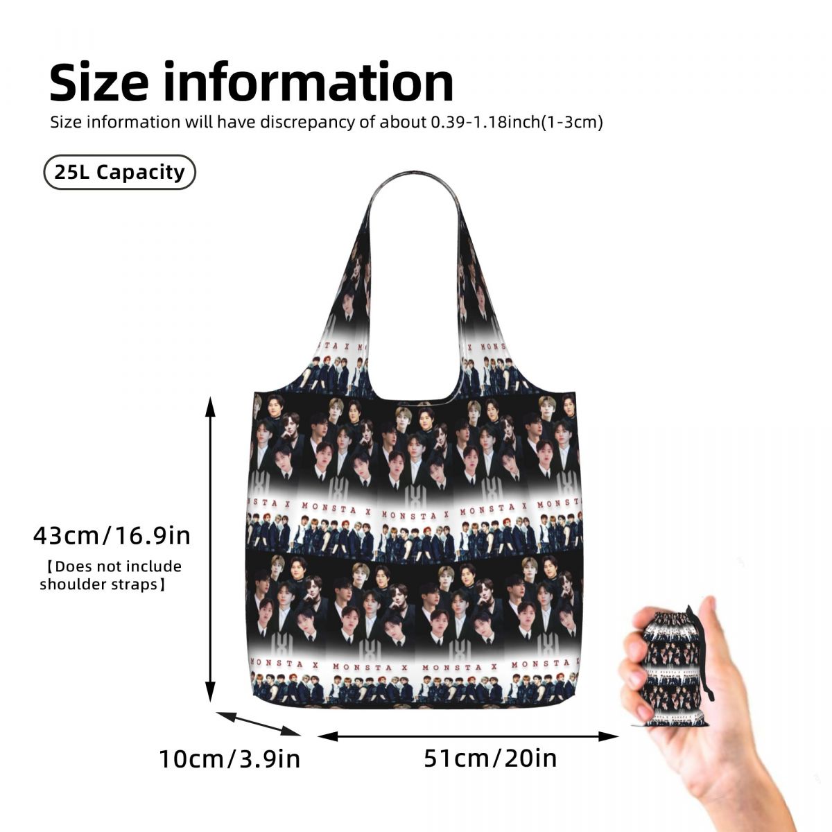 Monsta X Kpop ショッピングトートバッグ キャン - Women X Bags のレビューと価格