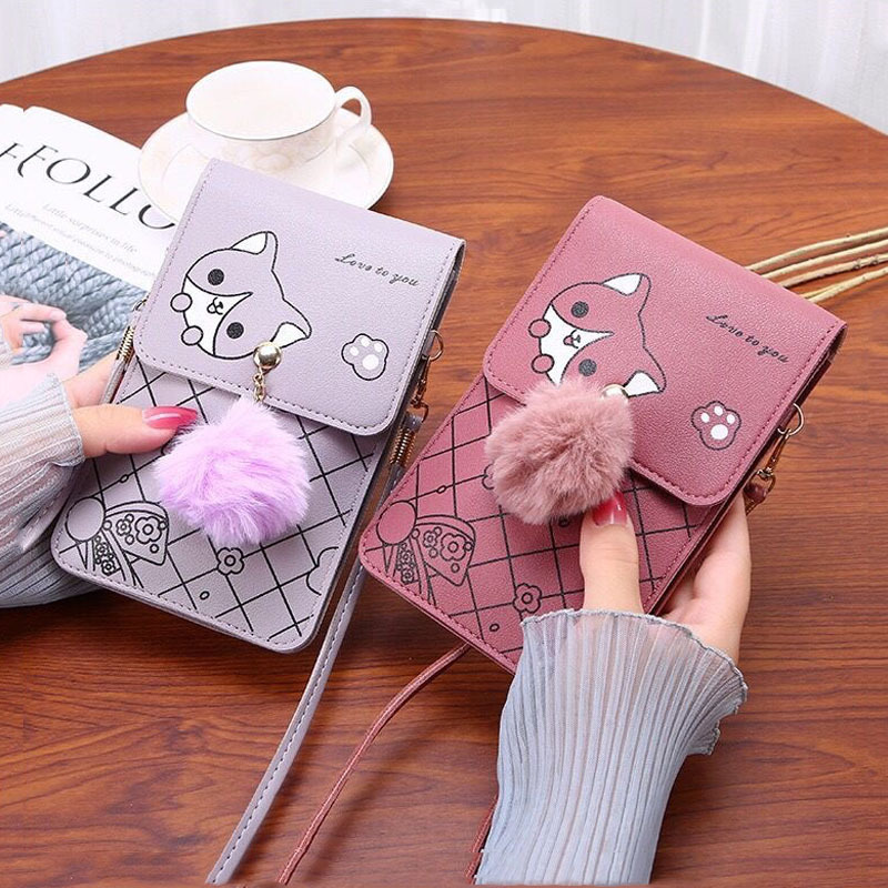 かわいい漫画柄のタッチスクリーン対応スマホバッグ 女性用 - - Women'S Bags Cross Body のレビューと価格