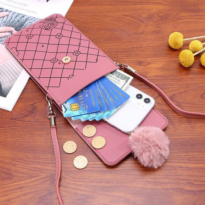 かわいい漫画柄のタッチスクリーン対応スマホバッグ 女性用 - - Women'S Bags Cross Body のレビューと価格