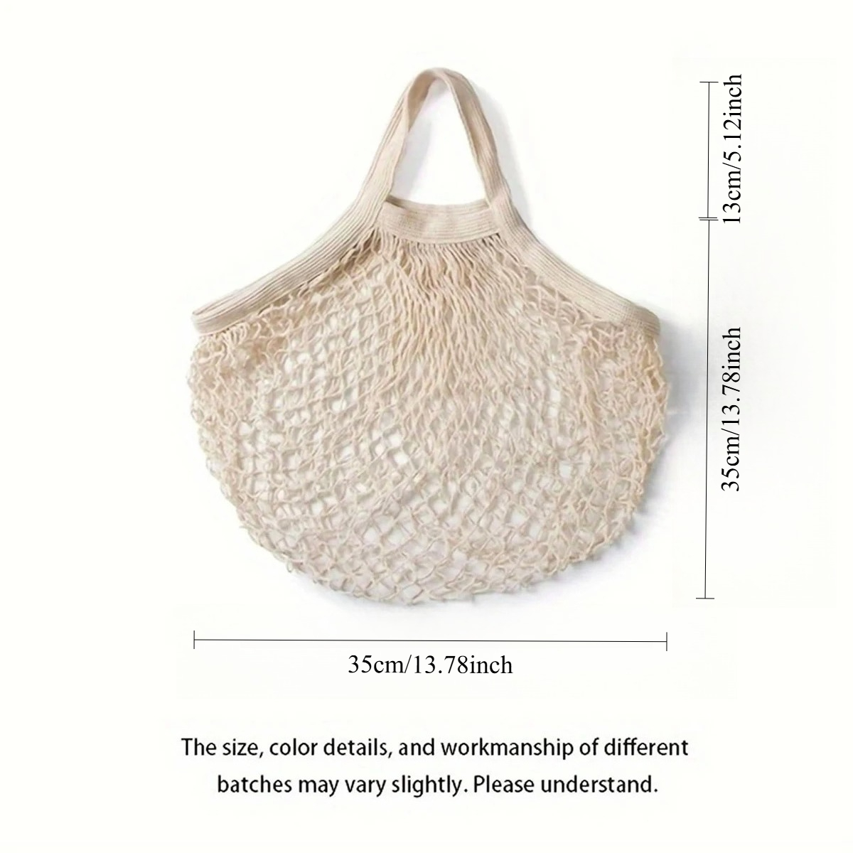 再利用可能な綿製フィッシュネットバッグショッピングストリング - Crochet Market Bag のレビューと価格