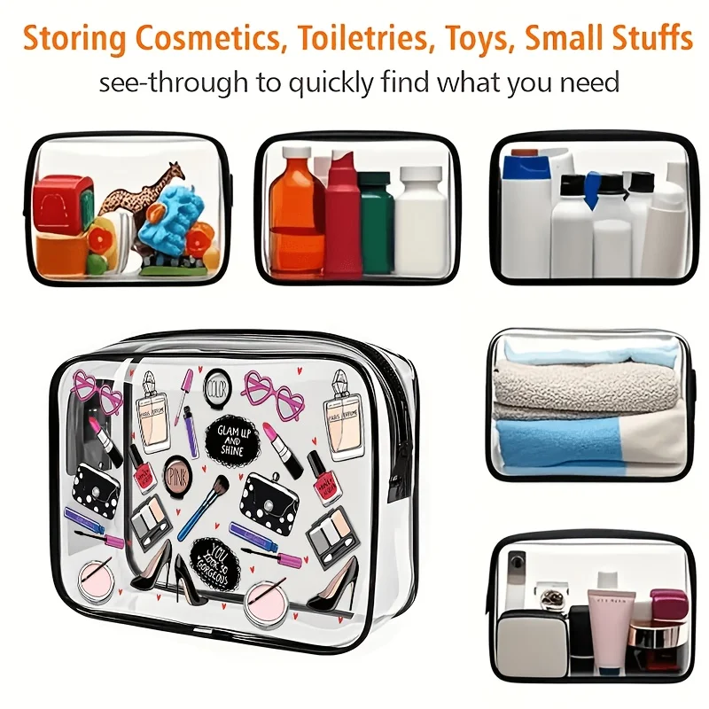 1pc クリアメイクアップバッグ透明トラベルトイレタリーポー - Women Bags For Airport のレビューと価格