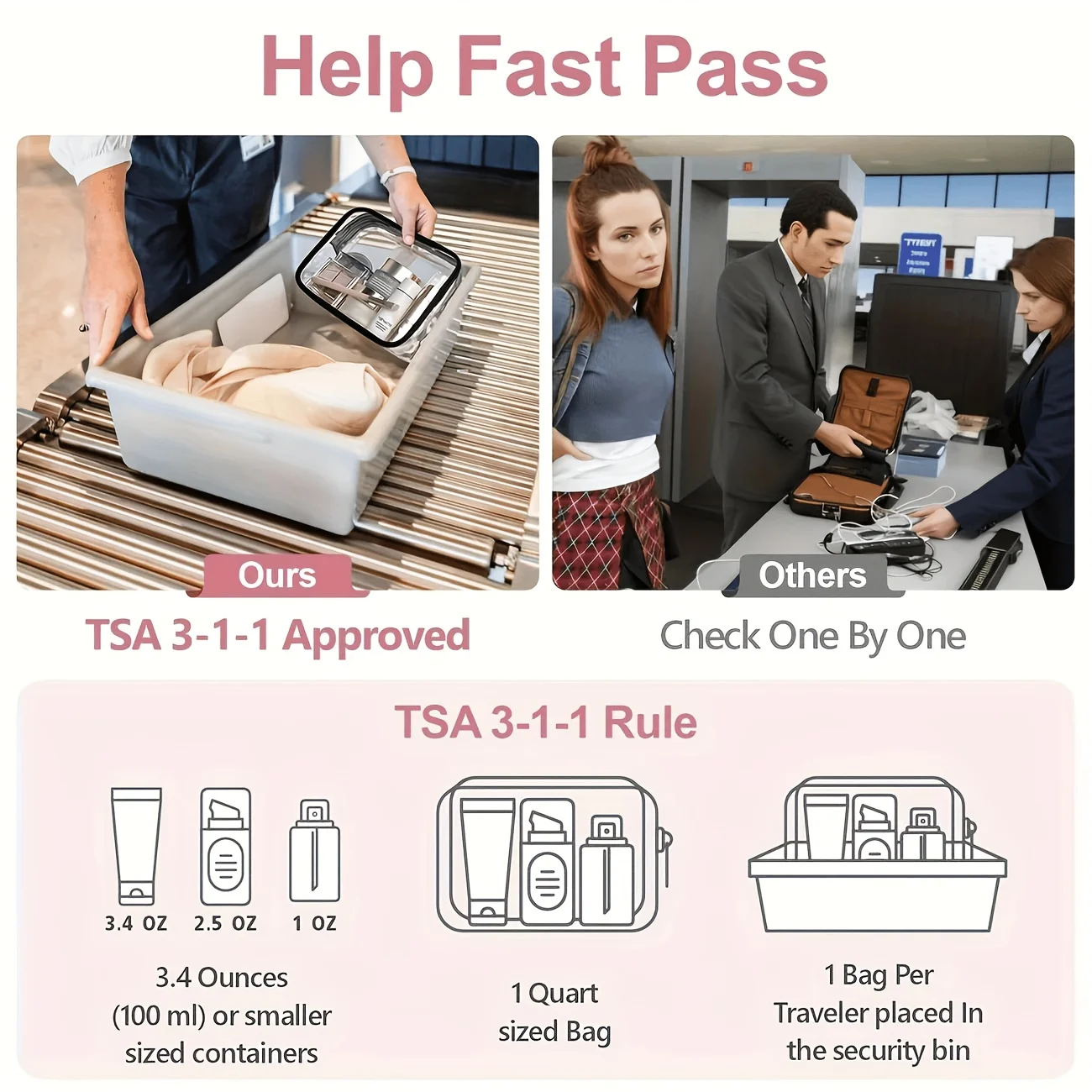 1pc クリアメイクアップバッグ透明トラベルトイレタリーポー - Women Bags For Airport のレビューと価格