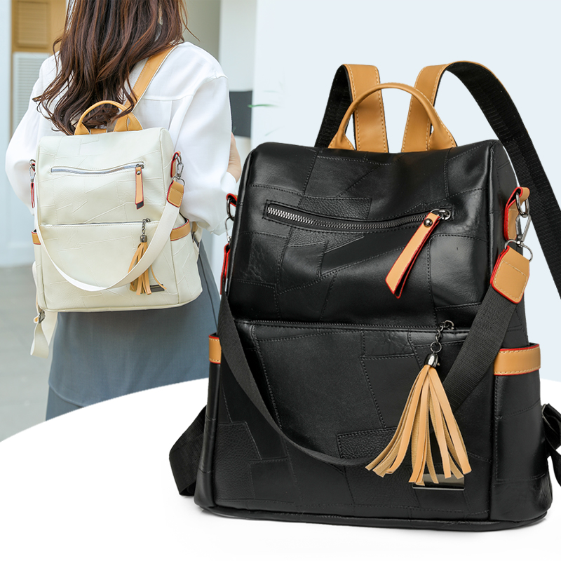 ヴィンテージ Pu レザー女性バックパック大容量盗難防止トラ - Women Bags For Office Use のレビューと価格