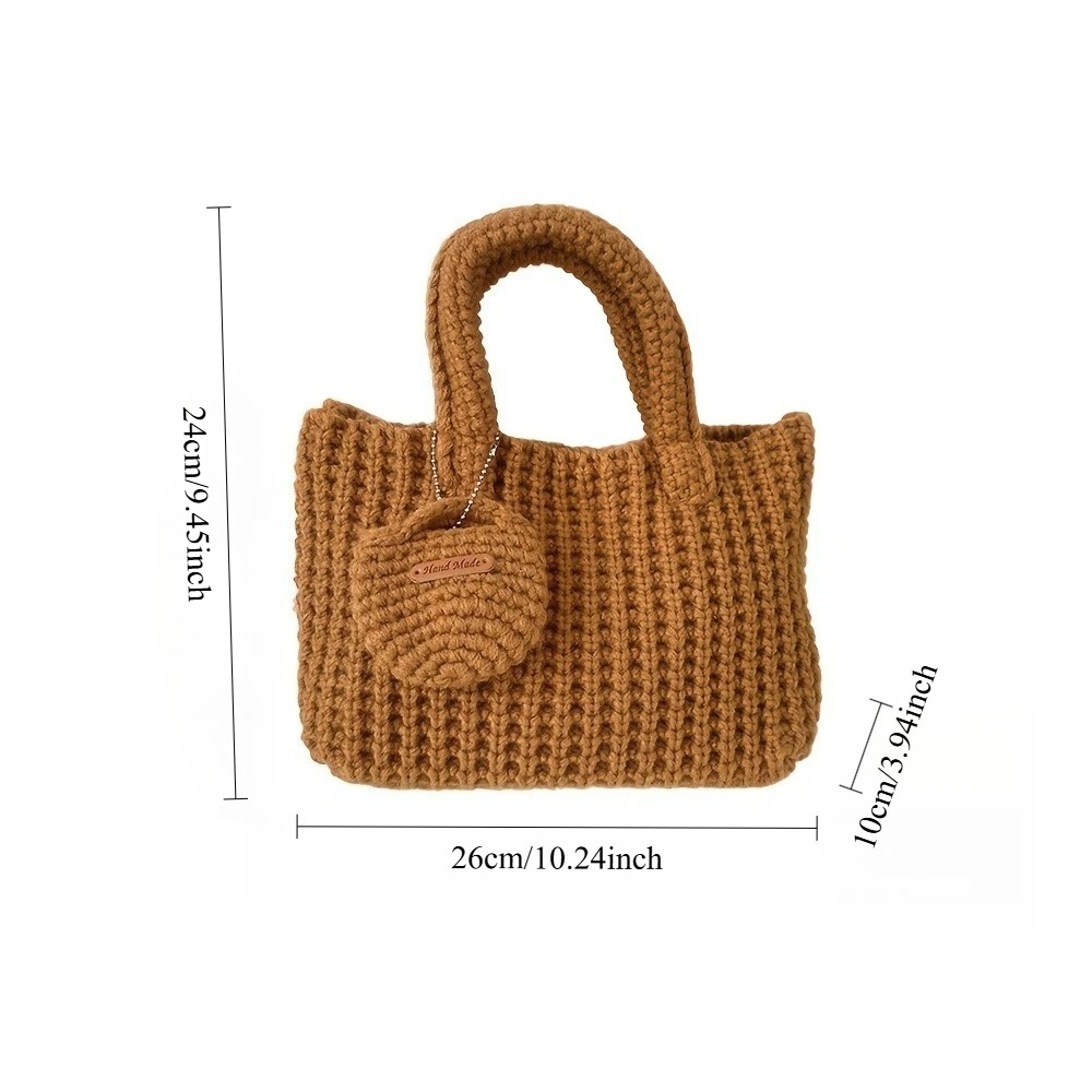 カスタム名入りニットトートバッグ 女性用 手作りかぎ針編みシ - Crochet Market Bag のレビューと価格