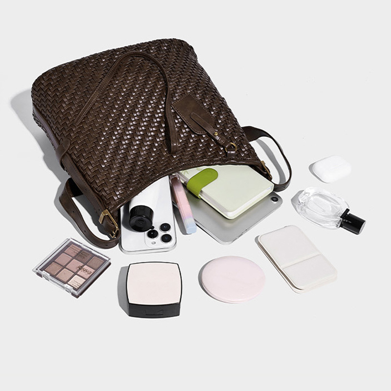 女性用織りトートバッグ ホーボーハンドバッグ 脇の下に挟むシ - Women Bags Work のレビューと価格