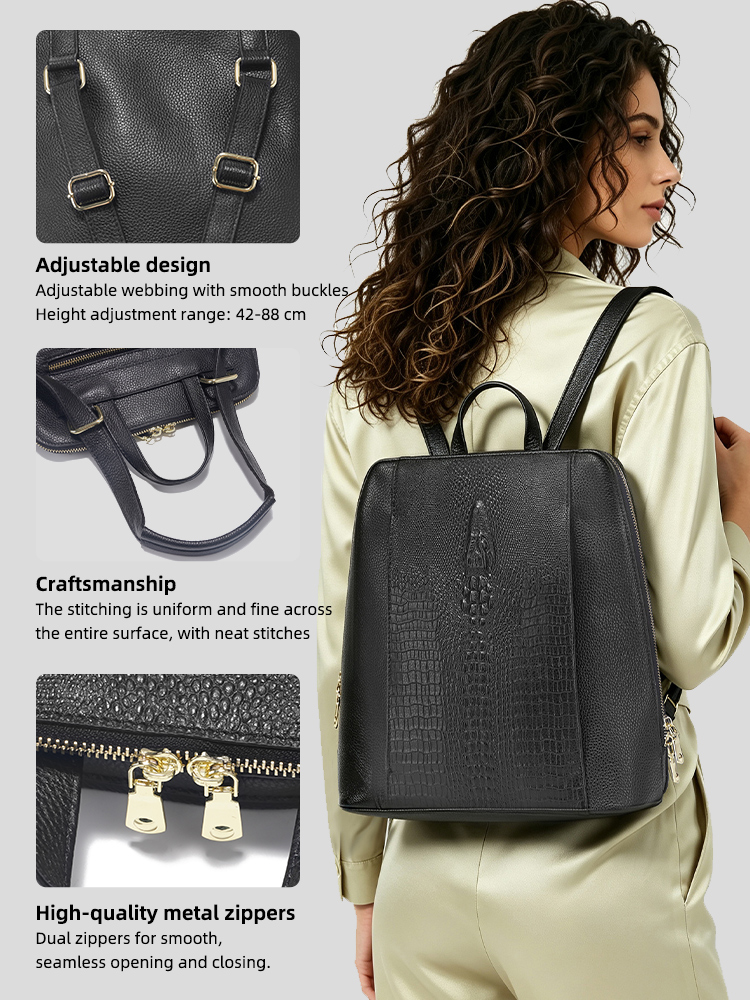 Zency レディース クロコダイルレザー バックパック 1 - Women Bags Laptop のレビューと価格